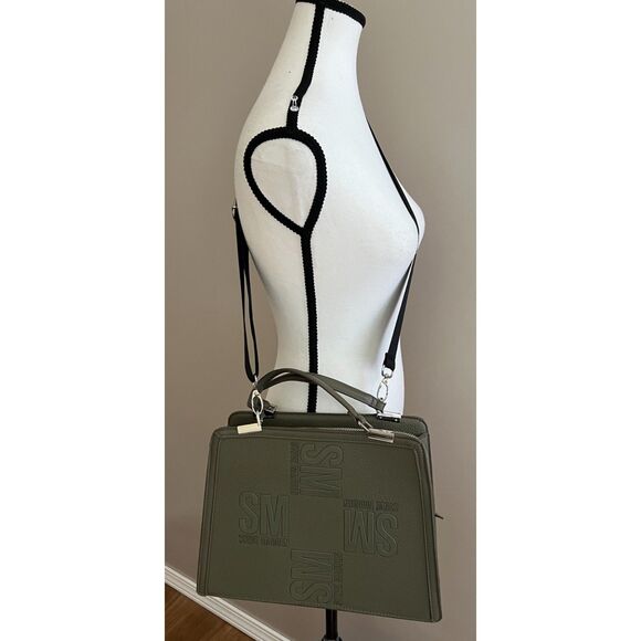 Steve Madden BMatteo top handle satchel in olive green - Picture 4 of 13